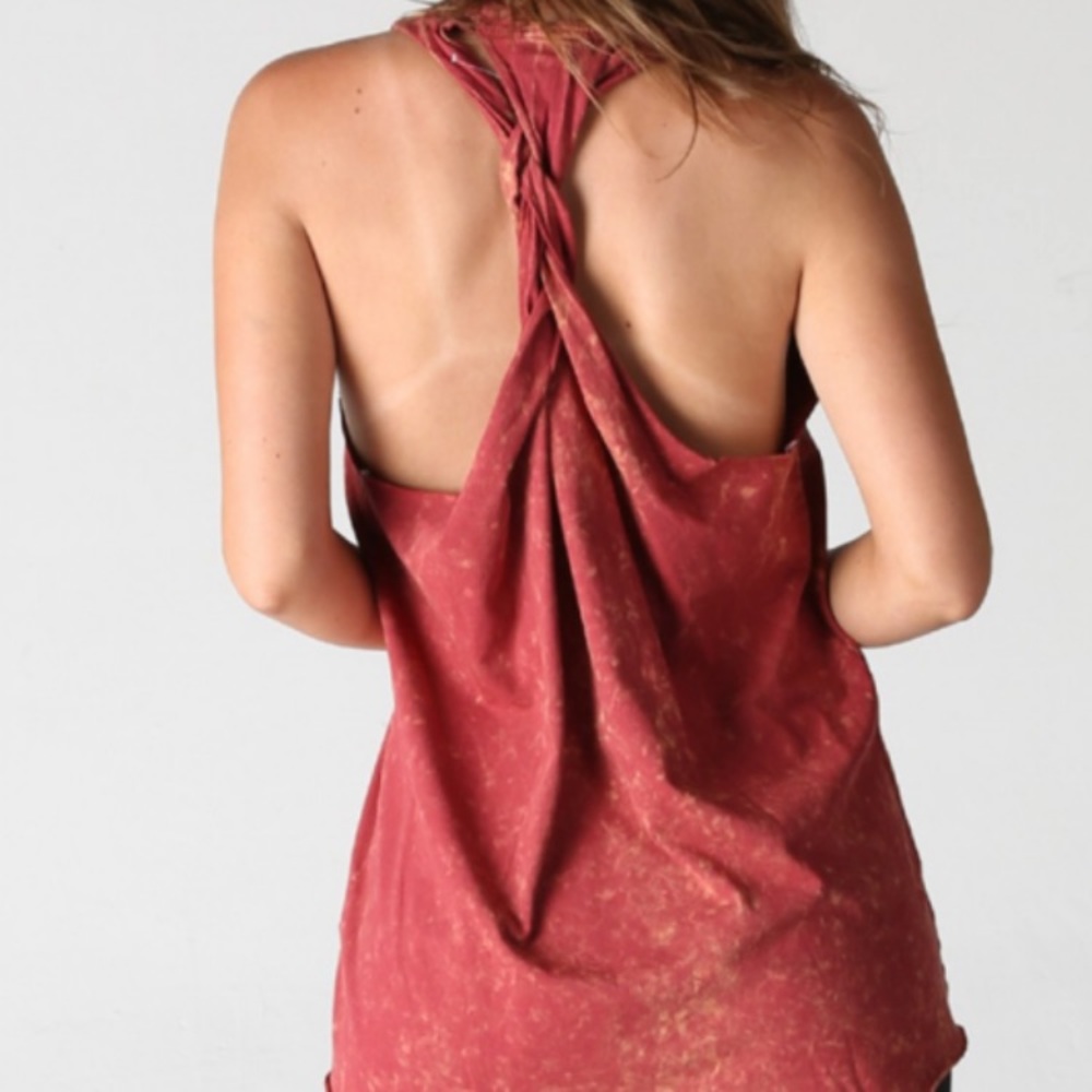Angie Twist Open Twist Back Tank SM & LG